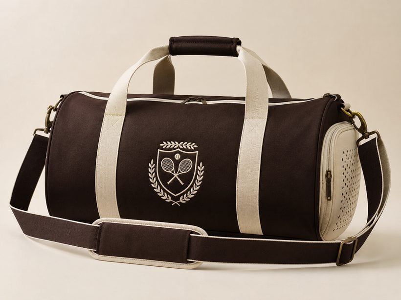 Custom tennis duffel bag with logo